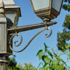 Lampes Dorées-hofstein Réverbère Naofe Or, Noir, 3 lumières