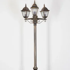 Lampes Dorées-hofstein Réverbère Naofe Or, Noir, 3 lumières