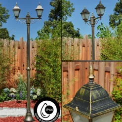 Lampes Dorées-hofstein Réverbère Naofe Or, Noir, 2 lumières