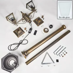 Lampes Dorées-hofstein Réverbère Naofe Or, Noir, 2 lumières