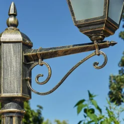 Lampes Dorées-hofstein Réverbère Naofe Or, Noir, 2 lumières