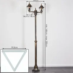 Luminaires Rustiques-hofstein Réverbère Naofe Or, Noir, 2 lumières