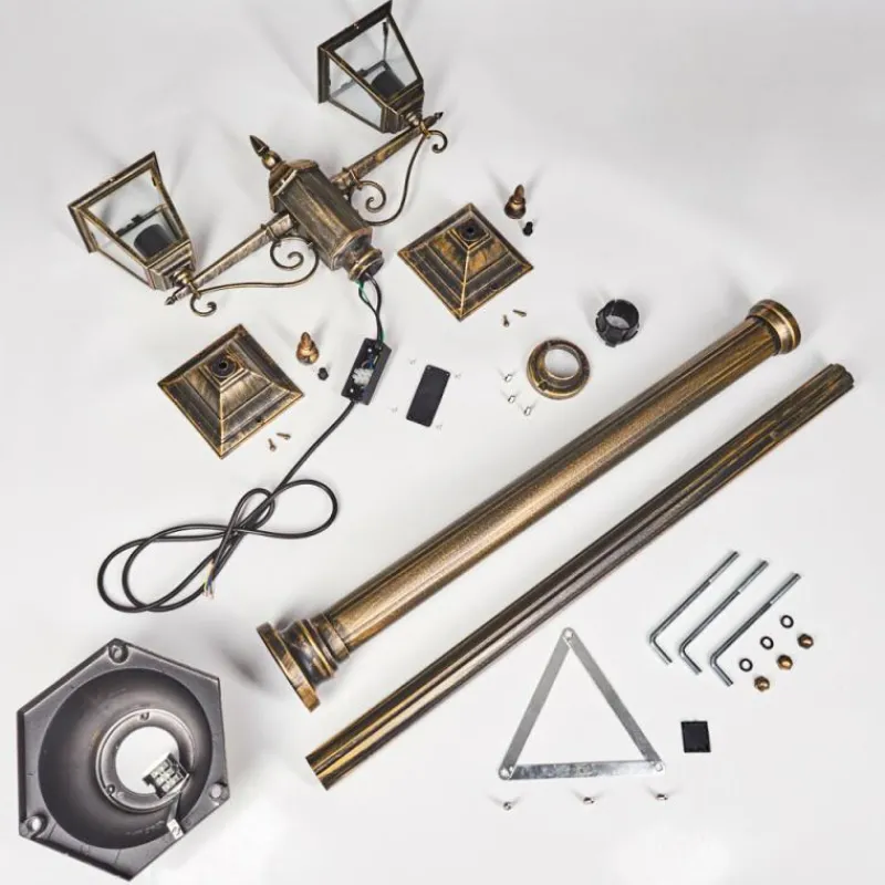 Luminaires Rustiques-hofstein Réverbère Naofe Or, Noir, 2 lumières