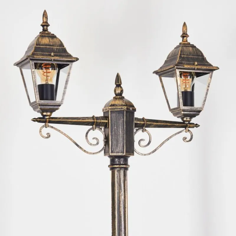 Luminaires Rustiques-hofstein Réverbère Naofe Or, Noir, 2 lumières