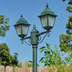 hofstein Réverbère Naofe Vert, Noir, 2 lumières