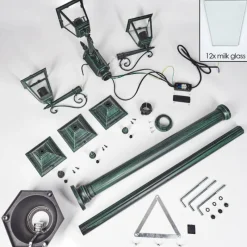 hofstein Réverbère Naofe Vert, Noir, 3 lumières