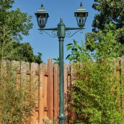 Luminaires Rustiques-hofstein Réverbère Naofe Vert, Noir, 2 lumières