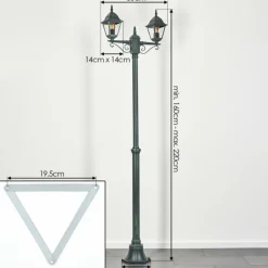 Luminaires Rustiques-hofstein Réverbère Naofe Vert, Noir, 2 lumières