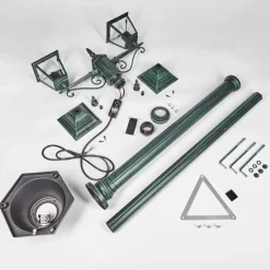 Luminaires Rustiques-hofstein Réverbère Naofe Vert, Noir, 2 lumières