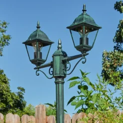 Luminaires Rustiques-hofstein Réverbère Naofe Vert, Noir, 2 lumières