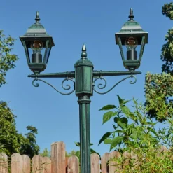 Luminaires Rustiques-hofstein Réverbère Naofe Vert, Noir, 2 lumières