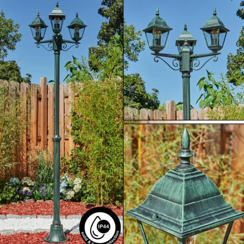Luminaires Rustiques-hofstein Réverbère Naofe Vert, Noir, 3 lumières