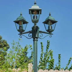 Luminaires Rustiques-hofstein Réverbère Naofe Vert, Noir, 3 lumières