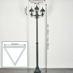 Luminaires Rustiques-hofstein Réverbère Naofe Vert, Noir, 3 lumières