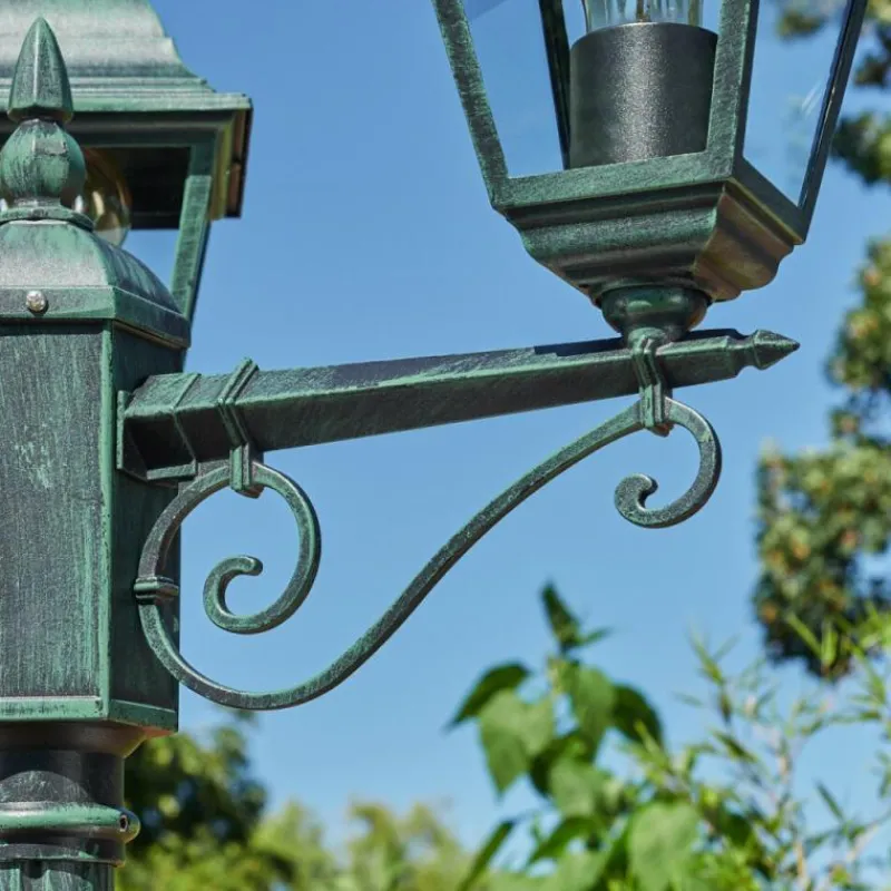 Luminaires Rustiques-hofstein Réverbère Naofe Vert, Noir, 3 lumières