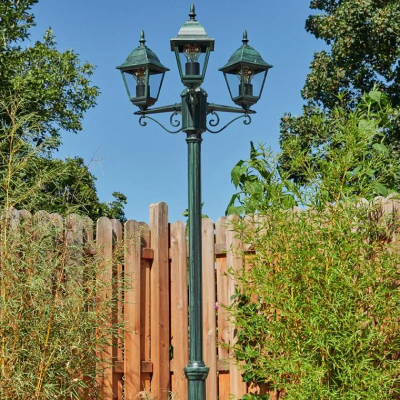 Luminaires Rustiques-hofstein Réverbère Naofe Vert, Noir, 3 lumières