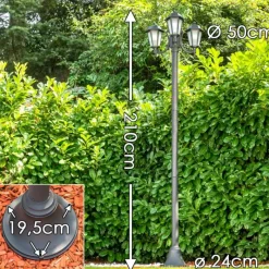 Luminaires Rustiques-hofstein Réverbère NATAL FROST Noir, 3 lumières