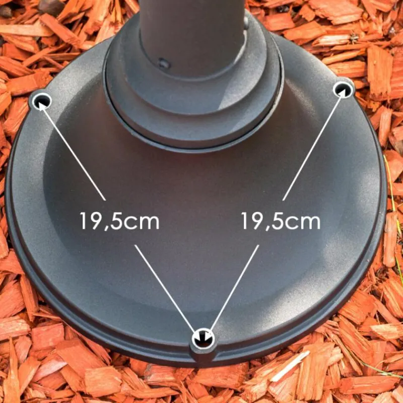 Luminaires Rustiques-hofstein Réverbère NATAL FROST Noir, 3 lumières