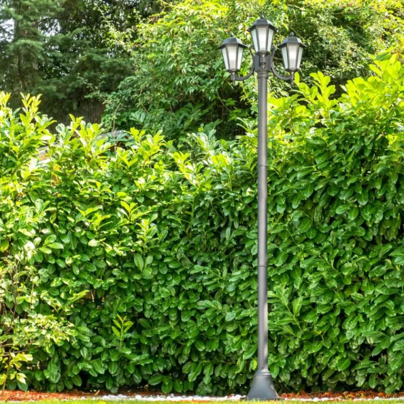 Luminaires Rustiques-hofstein Réverbère NATAL FROST Noir, 3 lumières