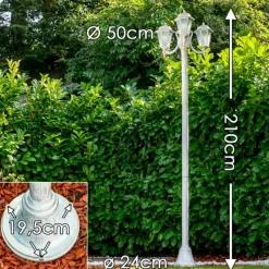 Luminaires Rustiques-hofstein Réverbère NATAL FROST Or, Blanc, 3 lumières