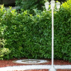 Luminaires Rustiques-hofstein Réverbère NATAL FROST Or, Blanc, 3 lumières