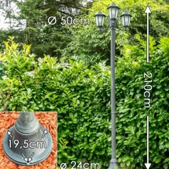 Luminaires Rustiques-hofstein Réverbère NATAL FROST Vert, Noir, 3 lumières