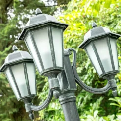 Luminaires Rustiques-hofstein Réverbère NATAL FROST Vert, Noir, 3 lumières