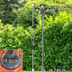 Luminaires Rustiques-hofstein Réverbère NATAL Noir, 3 lumières