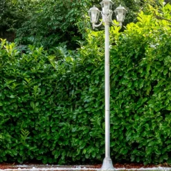 Luminaires Rustiques-hofstein Réverbère NATAL Or, Blanc, 3 lumières