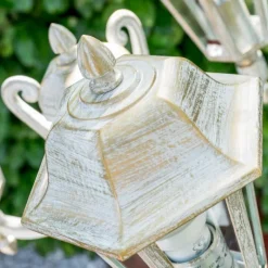 Luminaires Rustiques-hofstein Réverbère NATAL Or, Blanc, 3 lumières