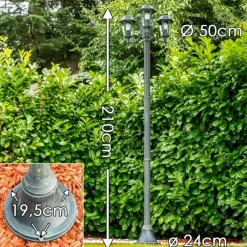 Luminaires Rustiques-hofstein Réverbère NATAL Vert, Noir, 3 lumières