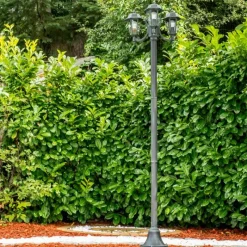 Luminaires Rustiques-hofstein Réverbère NATAL Vert, Noir, 3 lumières