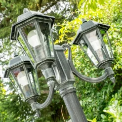 Luminaires Rustiques-hofstein Réverbère NATAL Vert, Noir, 3 lumières