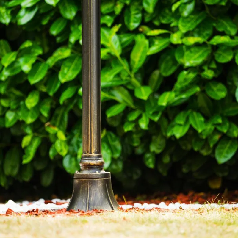 Luminaires Rustiques-hofstein Réverbère Ribadeo Noir doré, 2 lumières