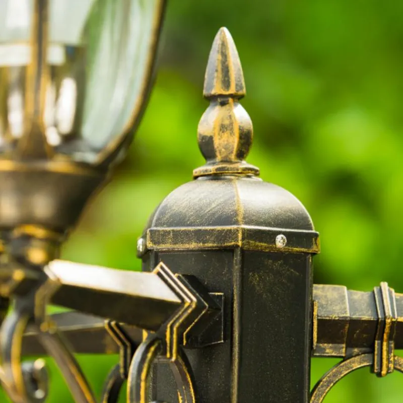 Luminaires Rustiques-hofstein Réverbère Ribadeo Noir doré, 3 lumières