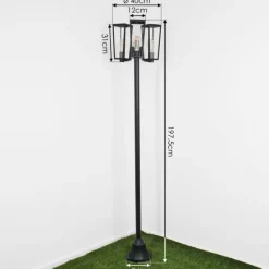 hofstein Réverbère Ruoni Noir, 3 lumières