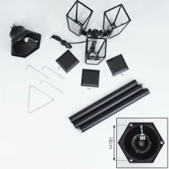 hofstein Réverbère Ruoni Noir, 3 lumières