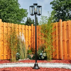 hofstein Réverbère Ruoni Noir, 3 lumières