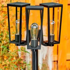 hofstein Réverbère Ruoni Noir, 3 lumières