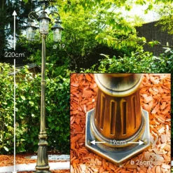 Luminaires Rustiques-hofstein Réverbère Tolep Noir doré, 3 lumières