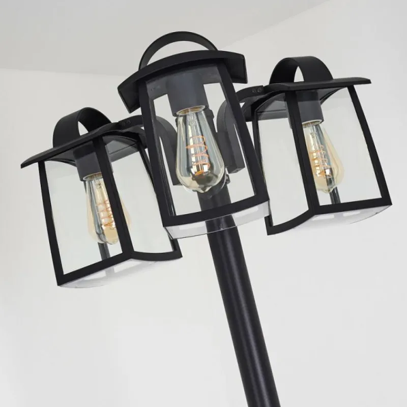 hofstein Réverbère Trosa Noir, 3 lumières