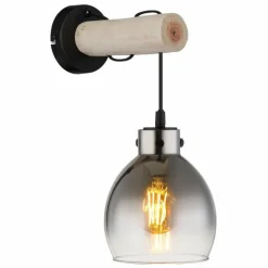 Suspension Verre Fumé-Luminaires Globo Lighting Ryan Applique murale Écru, Noir, 1 lumière