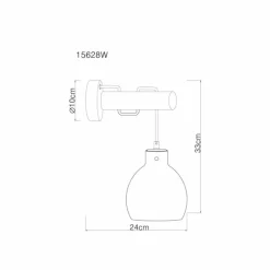 Suspension Verre Fumé-Luminaires Globo Lighting Ryan Applique murale Écru, Noir, 1 lumière