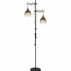 Suspension Verre Fumé-Luminaires Globo Lighting Ryan Lampadaire Écru, Noir, 2 lumières