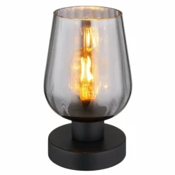 Suspension Verre Fumé-Luminaires Globo Lighting Ryan Lampe à poser Noir, 1 lumière