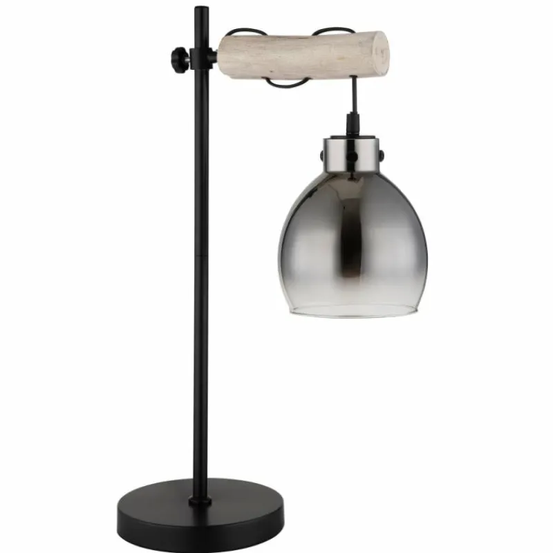 Suspension Verre Fumé-Luminaires Globo Lighting Ryan Lampe à poser Écru, Noir, 1 lumière