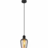 Suspension Verre Fumé-Luminaires Globo Lighting Ryan Suspension Noir, 1 lumière
