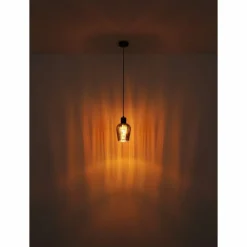 Suspension Verre Fumé-Luminaires Globo Lighting Ryan Suspension Noir, 1 lumière