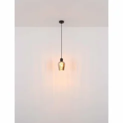 Suspension Verre Fumé-Luminaires Globo Lighting Ryan Suspension Noir, 1 lumière