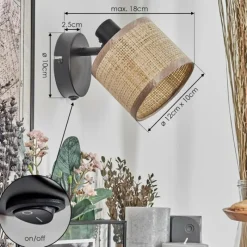 Luminaires Scandinaves-hofstein Sabadim Applique murale Noir, 1 lumière